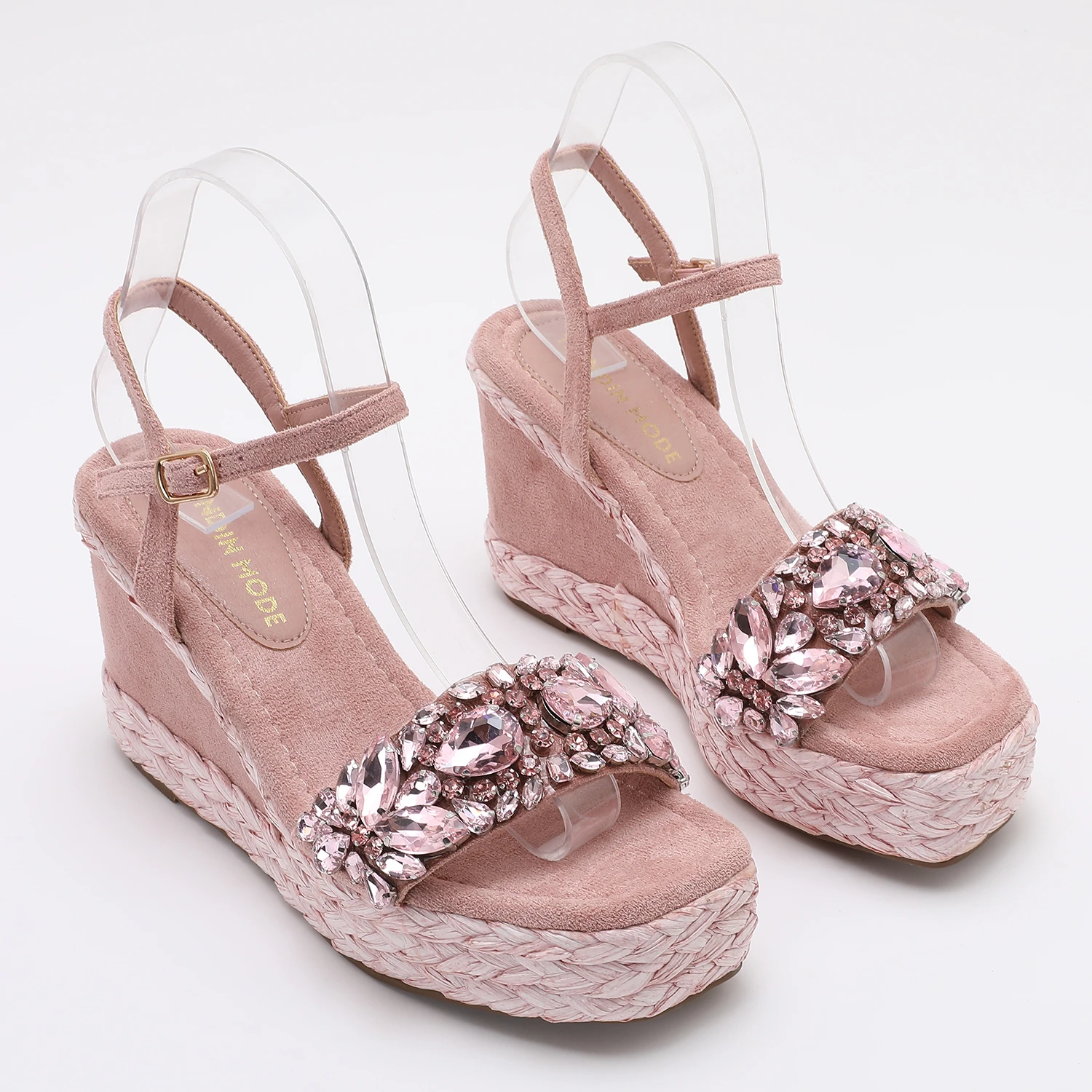 Trendin Mode Sandales à talons hauts en velours pour femme Talon de 10 cm