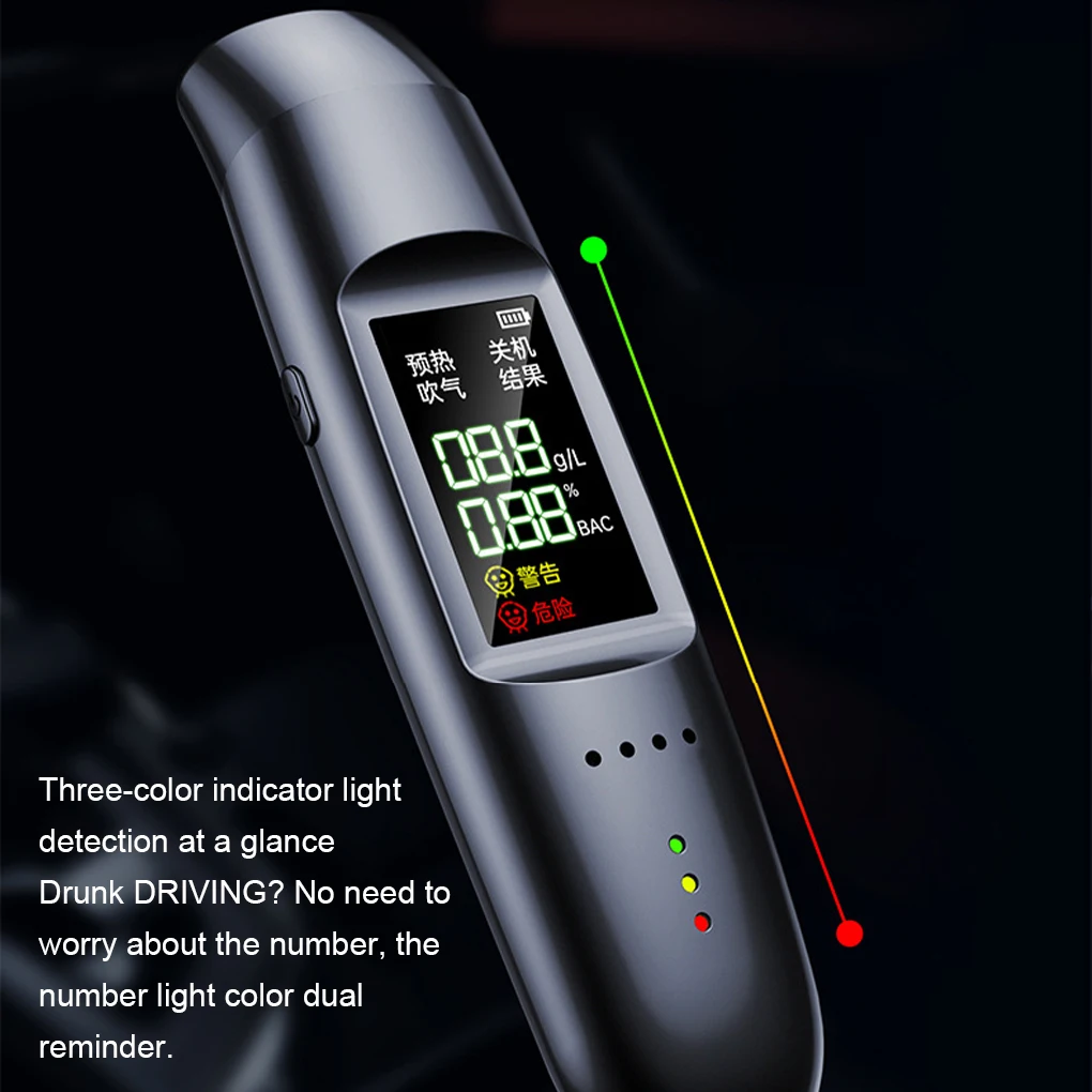 Non-Contact Alcohol Tester with LED Digital Display Alcoholmeter Voice Alarm Alcohol Tester Breathalyzer Diagnostic Tool