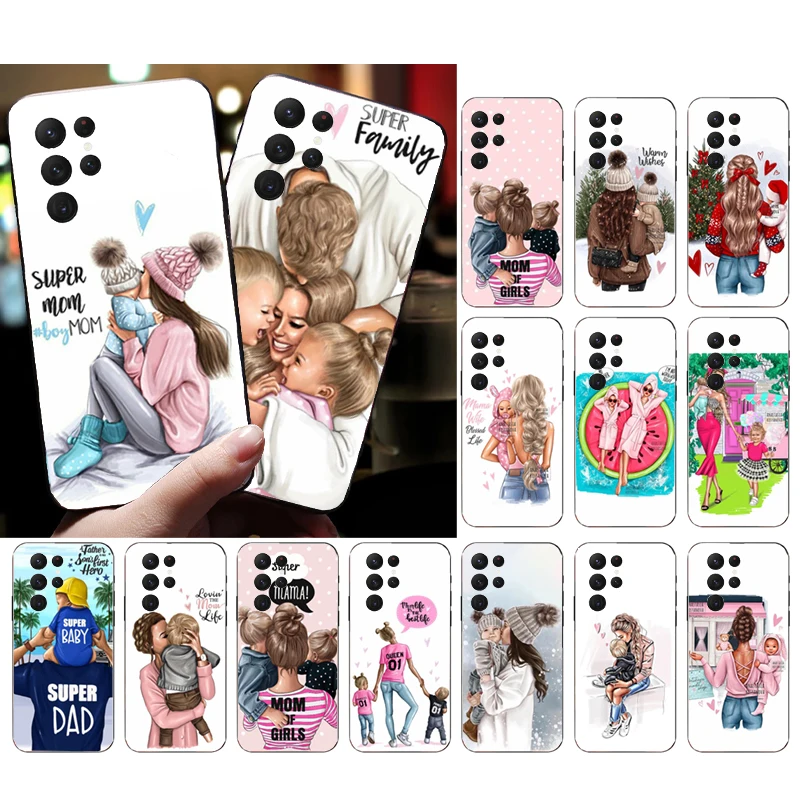 

Phone Case for Samsung Galaxy S23 S22 S21 S20 Ultra S20 S22 S21 S10 S9 Plus S10E S20FE Mom Dad Boy Girl Baby Case