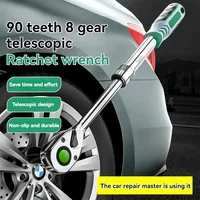 Clé à cliquet rapide à 90 dents, clé à cliquet à douille télescopique adaptée aux automobiles, vélos et autres outils d'entretien 1