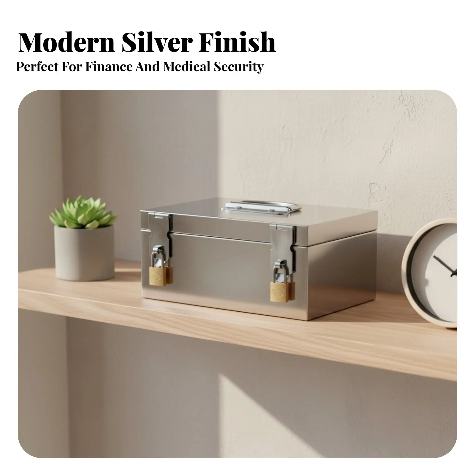 더블해스프 스틸 금고형  보관함, 금융 직원, 은행, 병원, 옷장용 견고하고 내구성 있는 잠금 가능 컨테이너