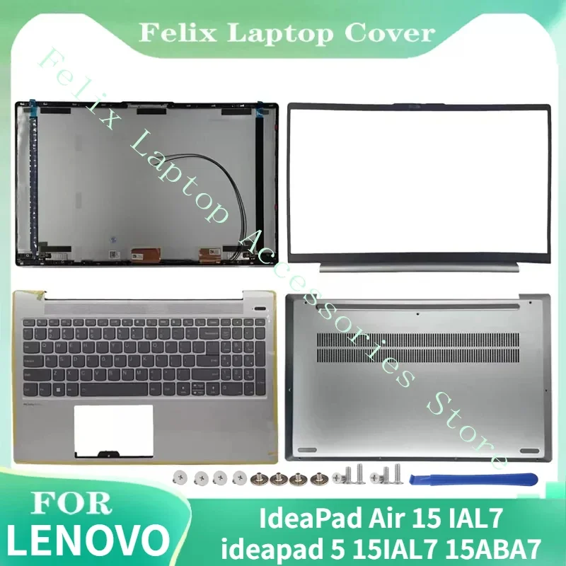 

New For Lenovo ideapad 5 15IAL7 15ABA7 2022 LCD back cover /Bezel /Upper cover /Bottom case,Silver