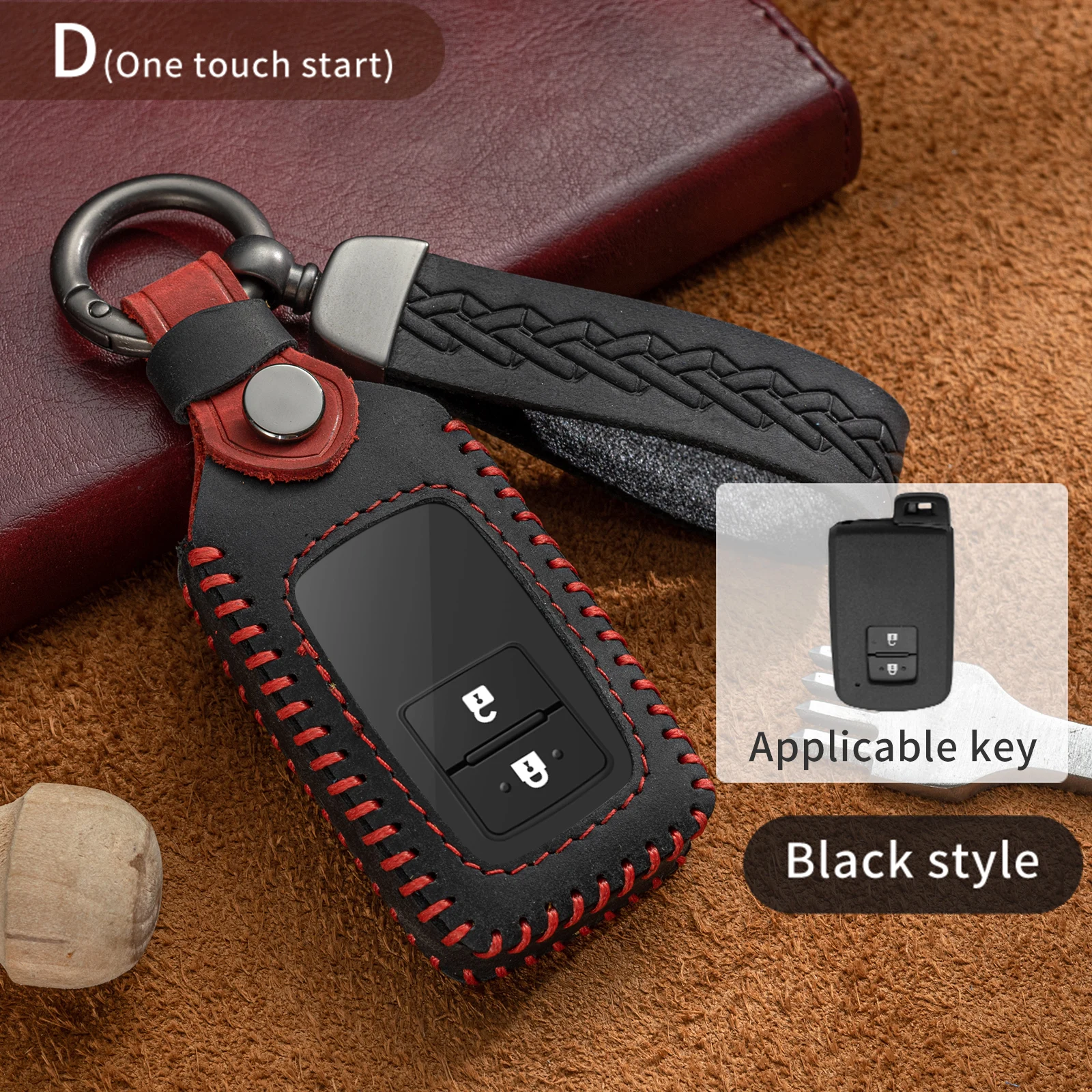 Leather Car Key Case Cover Bag For Toyota Reiz Avalon Previa Alphard