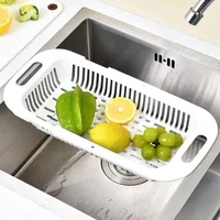 Organisateur de cuisine porte-éponge à savon support d'évier égouttoir télescopique panier de vidange de légumes réglable organisateur de cuisine Gadgets 4
