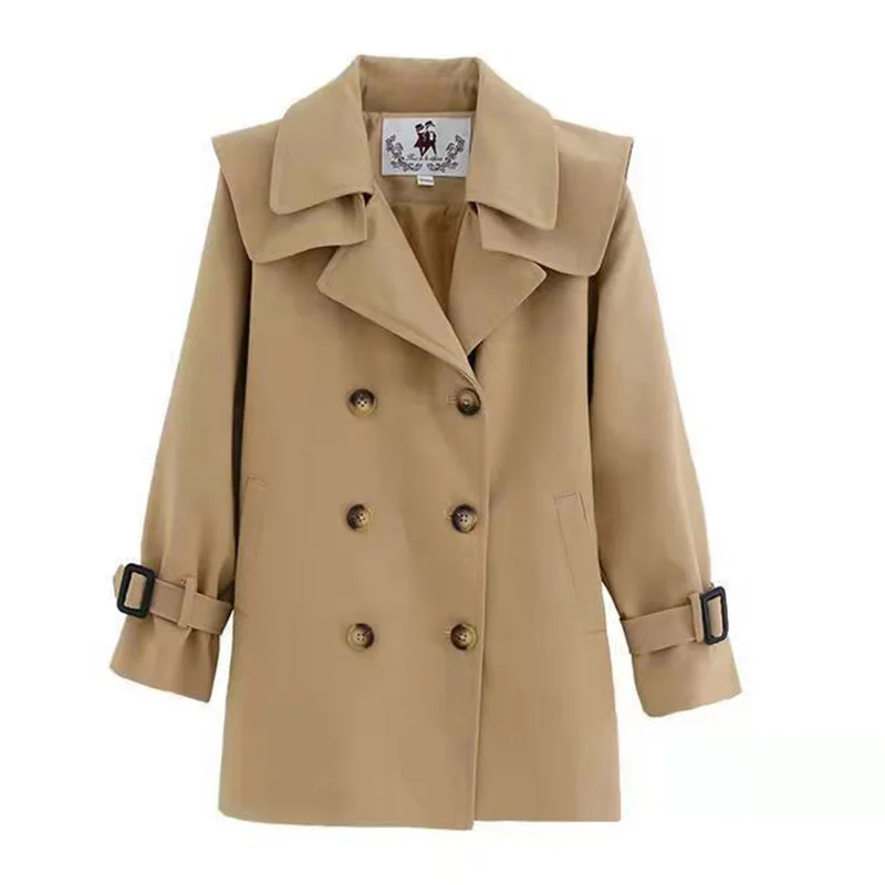 Trench-coat Enfant Fille - Manteau Long Boutonné Coupe-vent - Poches, Col Cranté - Automne-hiver 4 à 15 Ans