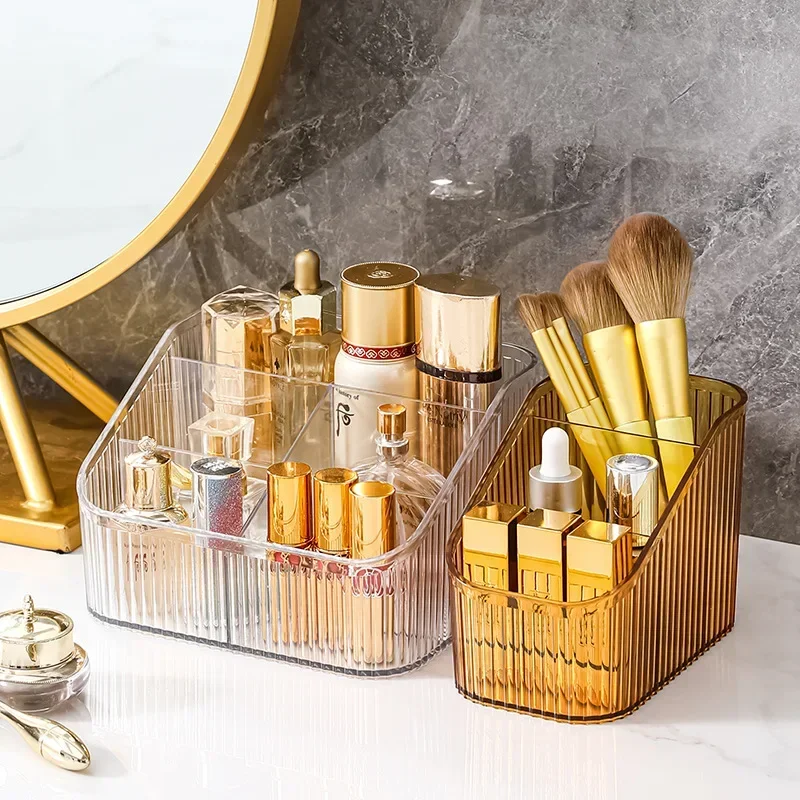 

Desktop Makeup Organizer Lipstick Nail Polish Jewerly Organizer Makeup Brush Holder Bathroom Skincare Cosmetic Storage Box