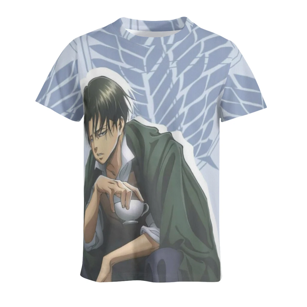 thumbnail image 1 of Camiseta de manga corta con cuello redondo y diseño retro de Wings of Liberty Attack on Titan para hombre, nueva camiseta de verano de manga corta, 1 of 5
