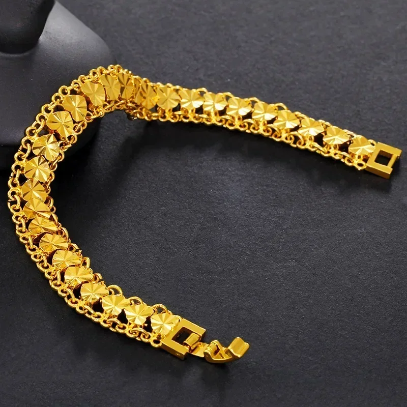 24k gold bracelet- authentic 24 ゴールド- 本物 TWO TONE BRACELET 24K GOLD ELECTRO PLATED (52) | eBay