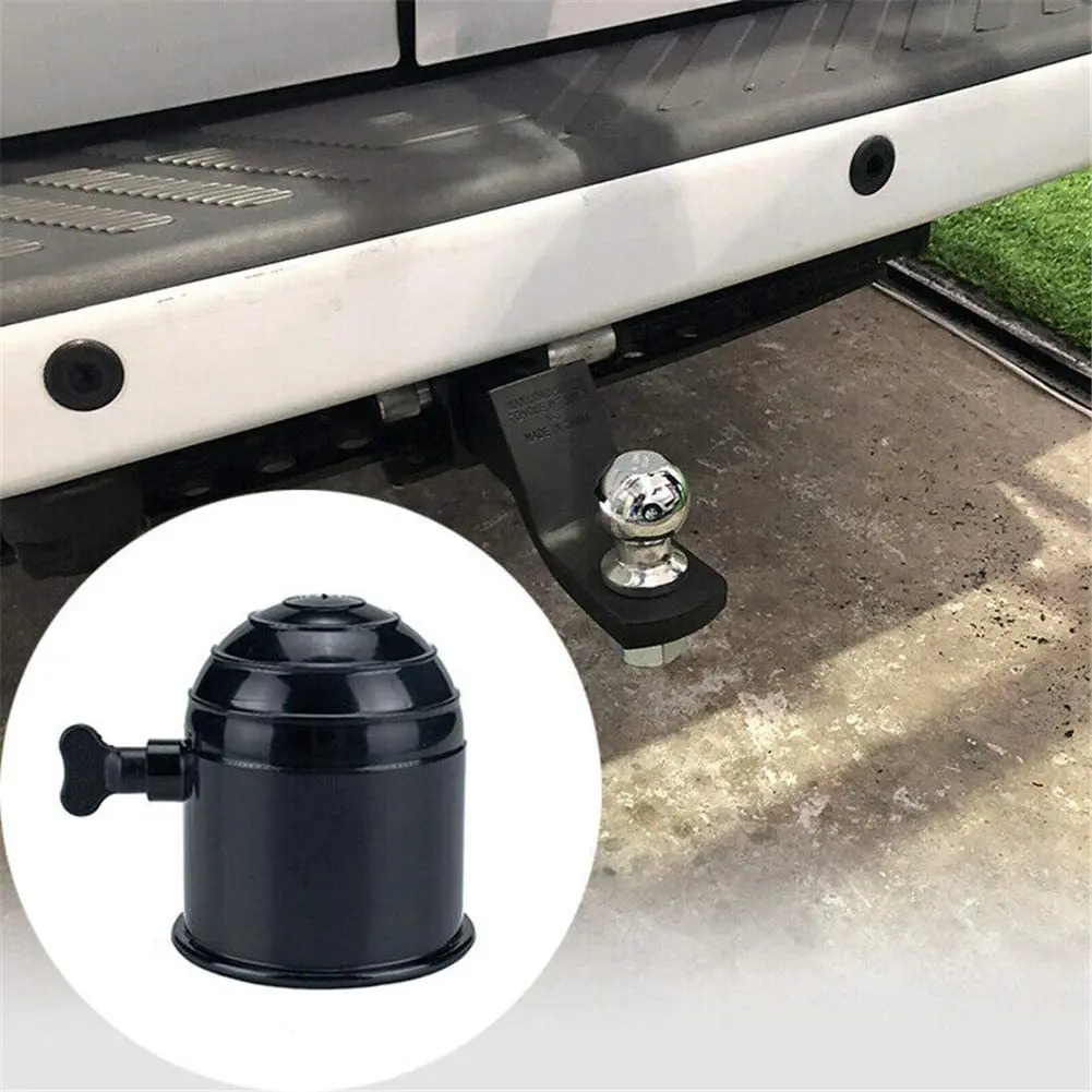 

50mm Car Tow Bar Trailer Ball Cover Cap Lockable Key Towing Hitch Trailer Tow Ball Protector Cap Towball Car Accessories