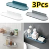 Bathroom Storage Shelf Plastic Wall Mount Shelf Adhesive Soap Shower Shelves Seasoning Bottle Bracket Storage Rack   رف تخزين 1