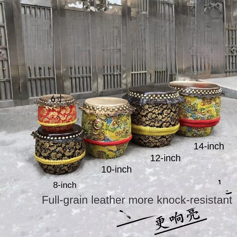8 Inch High Quality Professional Chinese Drum Dragon and Lion Dance Wood Good Sound Traditional Musical Instrument