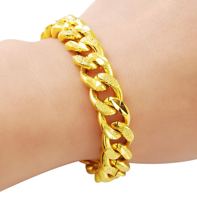 14K/24K Yellow Gold Genuine Nugget Bracelet