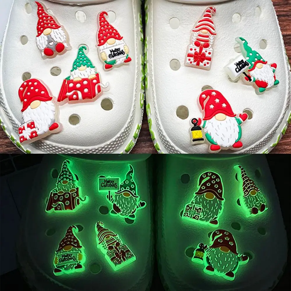 Christmas Charms Crocs Glow Shoes Decorations Pvc Garden Shoe