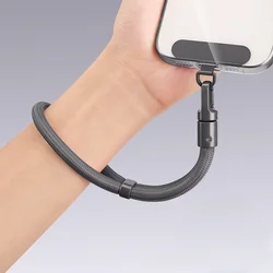 Universal Adjustable Mobile Phone Lanyard with Self - locking Anti - drop Design - Durable Polyester Wrist Strap (Grey)