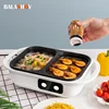 2 in 1 Non-Stick Shabu Pot and Griddle Multi Cookers BBQ Shabu Shabu Pot with Grill, Steaks, Ramen& Noodles,electric cooking pot 1