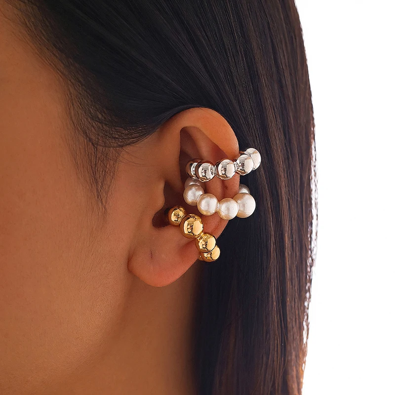 Punk Vintage 3Pcs C Shaped Clip Earrings for Women Image 3