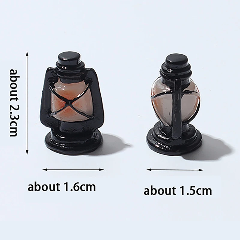 2pcs 1:12 Dollhouse Miniature Vintage Retro Kerosene Lamp Baby Gift Toy Mini Furniture Miniature Rement Black Kerosene Lamp 4