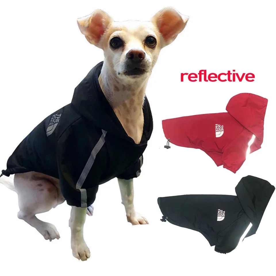 Abrigo impermeable para perros y gatos, Chaqueta de algodón cálida para cachorros, Sudadera con capucha reflectante, ropa de otoño e invierno 4