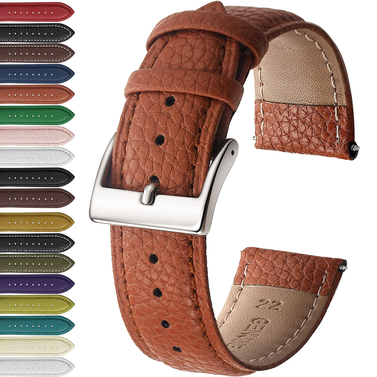 Luxurious Top Grain Leather Watch Straps - Premium Replacement Bands