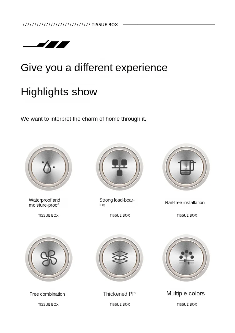 Description Picture 3 of itemToilet paper box, roll paper towel holder, non perforated mobile phone toilet paper holder, drawer paper box, toilet paper stora