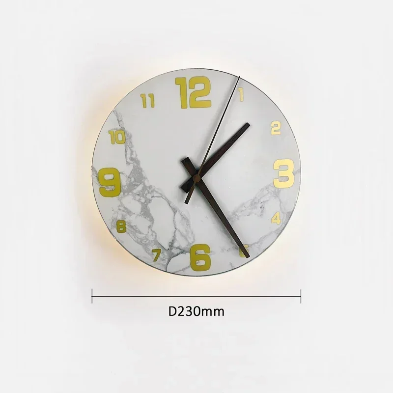 white Clock 23cm