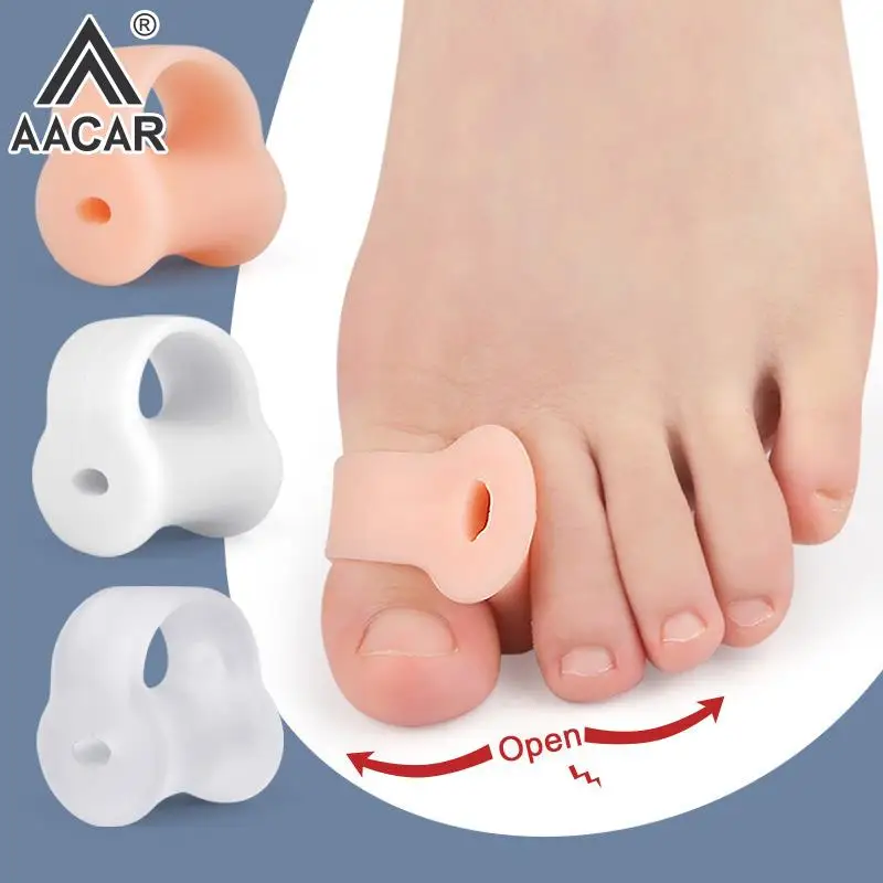

2 Pcs Gel Toe Separator Hallux Valgus Bunion Corrector Straightener Soft Silicone Toe Protector Spacer Foot Care Tool