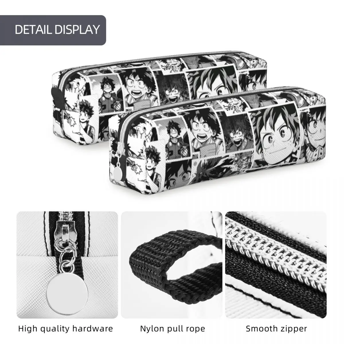 Creative Deku Collage Pencil Cases My Hero Academia Anime Pencil Pouch Pen Large Storage Bag School Supplies Gifts Stationery