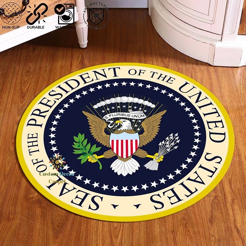 

Animal Eagle Round Print Floor Mat Children's Room Decoration Aesthetics Anti Slip Carpet For Bedroom Living Room Big Size