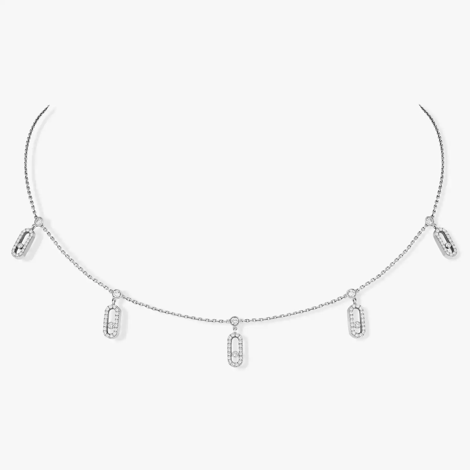 Pure silver s925 MOVE UNO series multi pendant diamond women's necklace for dinner party
