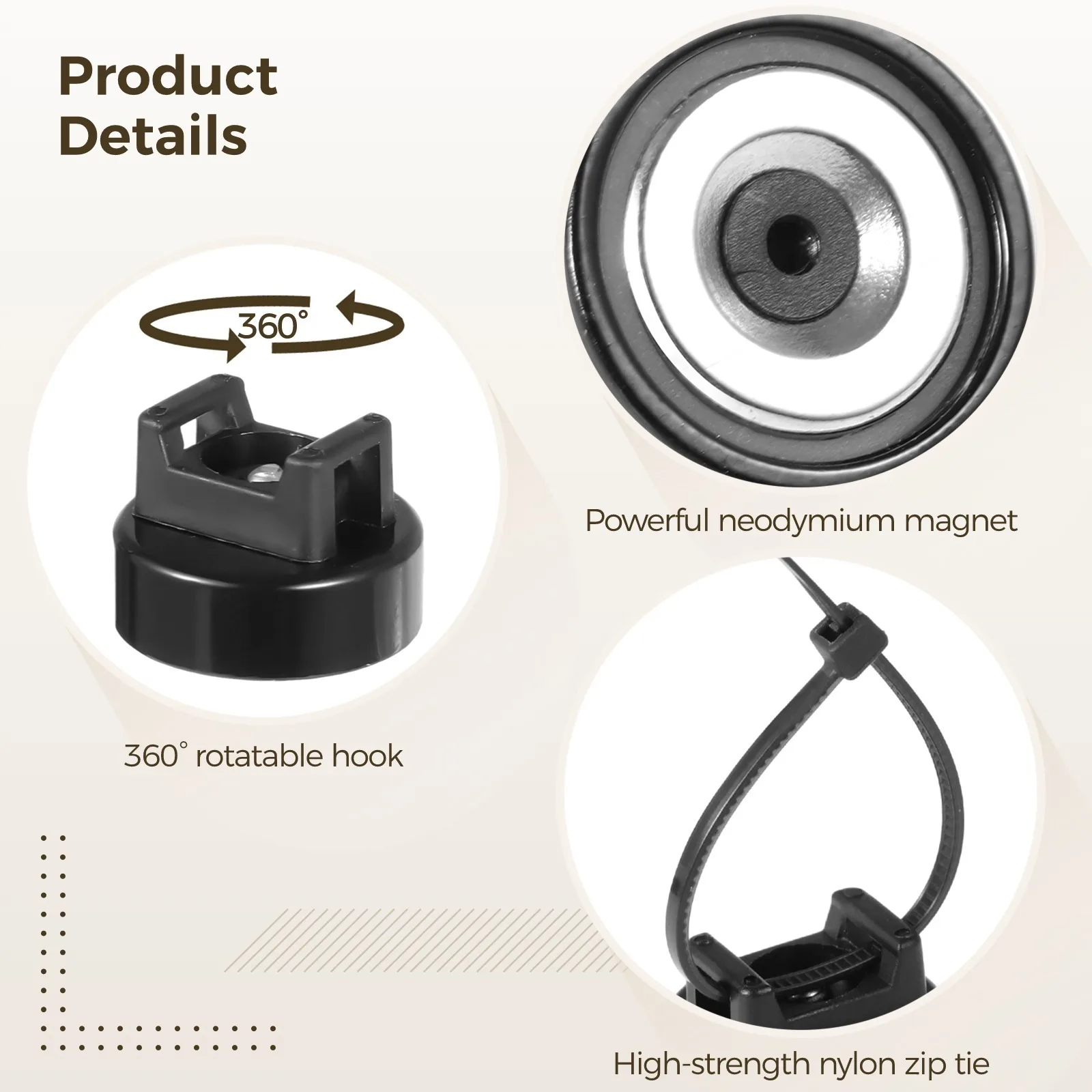 50Pcs Magnetic Cable Zip Tie Mounts Magnets Magnetic Cable Holder For Management Wire Management Bases Wire Clips