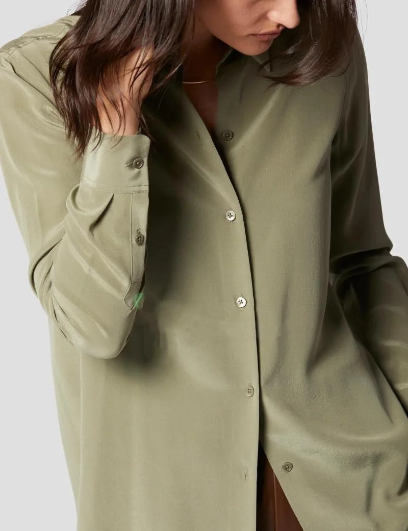 EQ Solid Color Silk Shirt 21 Colors Option 2025 New Sand