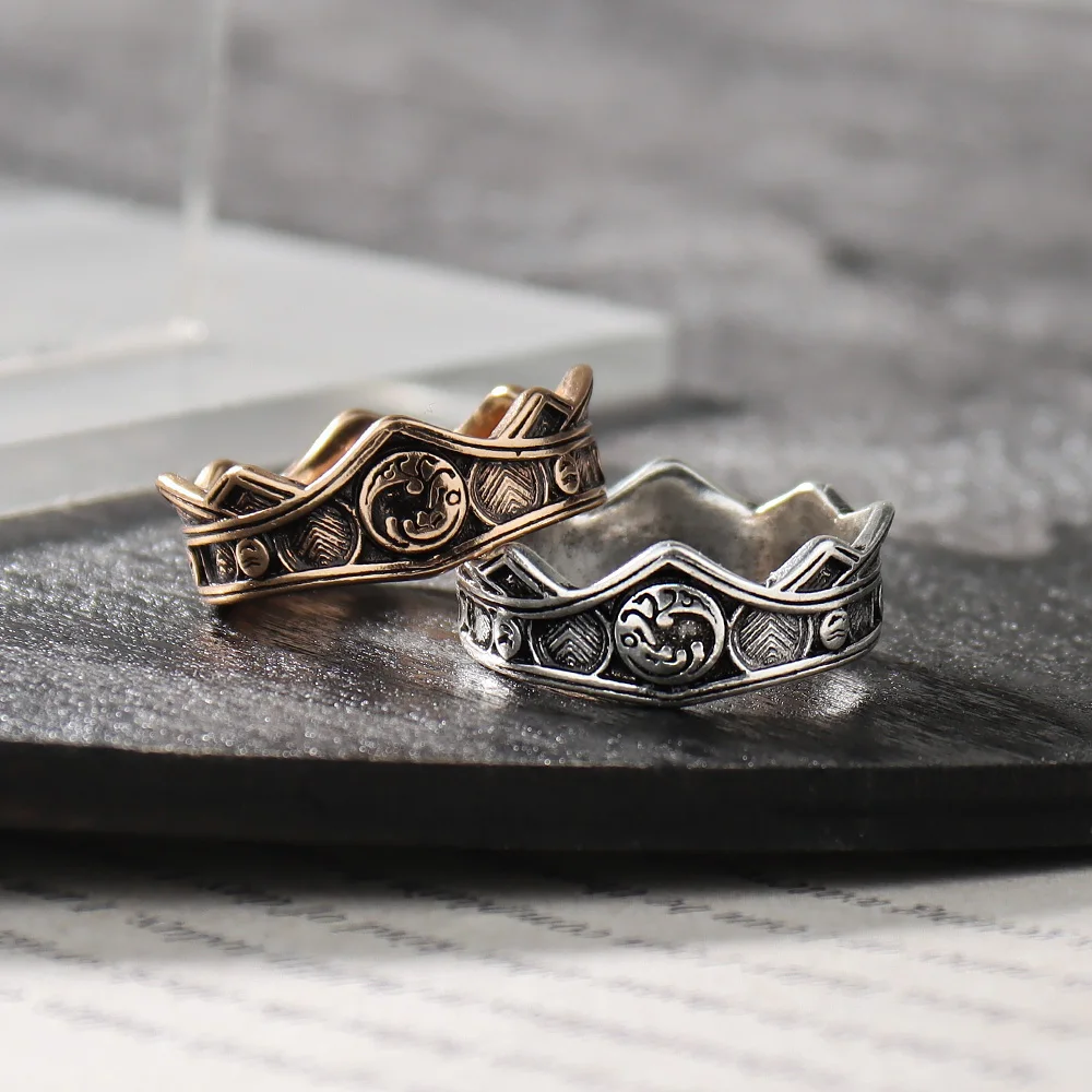 Targaryen Dragon House Crown Ring Cosplay Valyrian Three Head