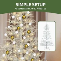 Prelit White Artificial Christmas Tree with 400 Switchable Fairy Lights 5