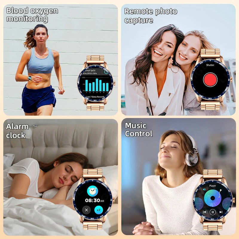 LIGE Smart Watch Full Touch Screen Man Women IP68 Waterproof Bluetooth Call Watches Sports Fitness Health Monitor Men Smartwatch