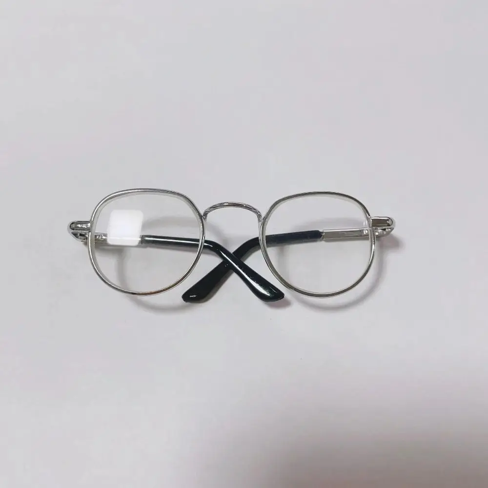 Fashion Metal Doll Glasses Round Frame Lensless Doll Eyeglasses Pets Glasses for 20cm Dolls