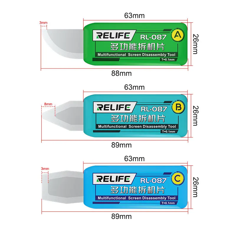 RELIFE RL-087 3-in-1 고인성 분해 도구 세트, 아이폰, 아이패드, 삼성 LCD 스크린, 휴대폰 수리 도구