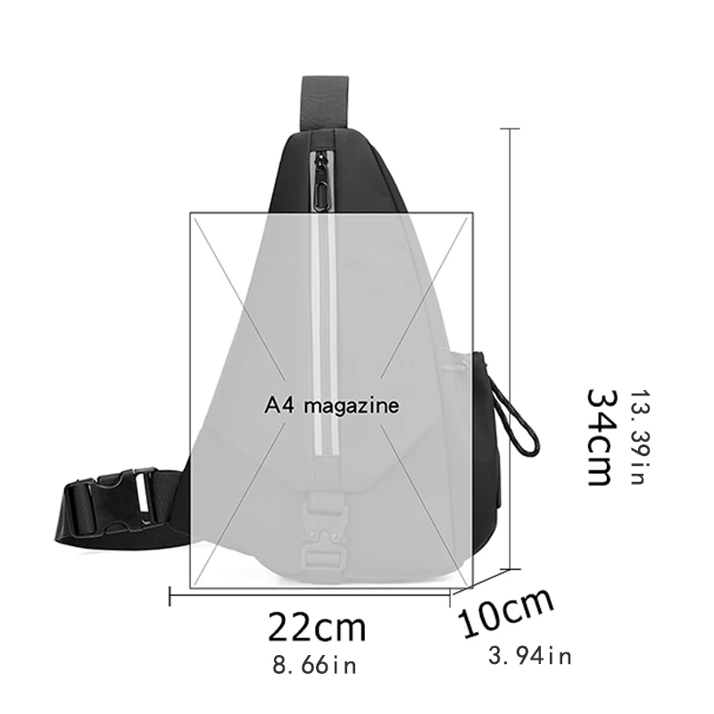 Lightweight chest bag | A multi-functional messenger bag for fitness and outdoor travel, made of durable polyester material and