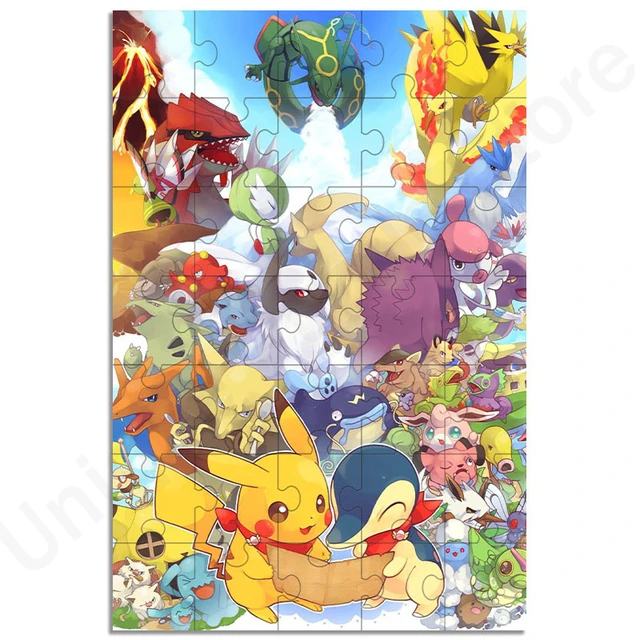 300 pçs quebra-cabeça pokemon pikachu cartoon quebra-cabeça de madeira  crianças jigsaw brinquedo do bebê cedo brinquedos educativos para crianças  jogo souptoys - AliExpress