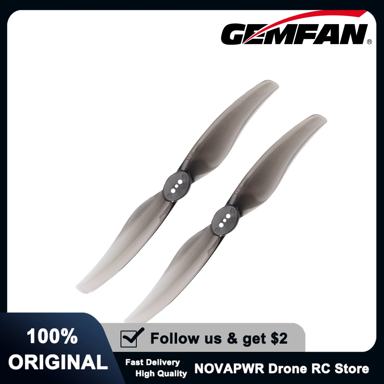 Gemfan Hurrikán 5126-2 Víriaky 5 palcov 1,5 mm 3 otvory PC