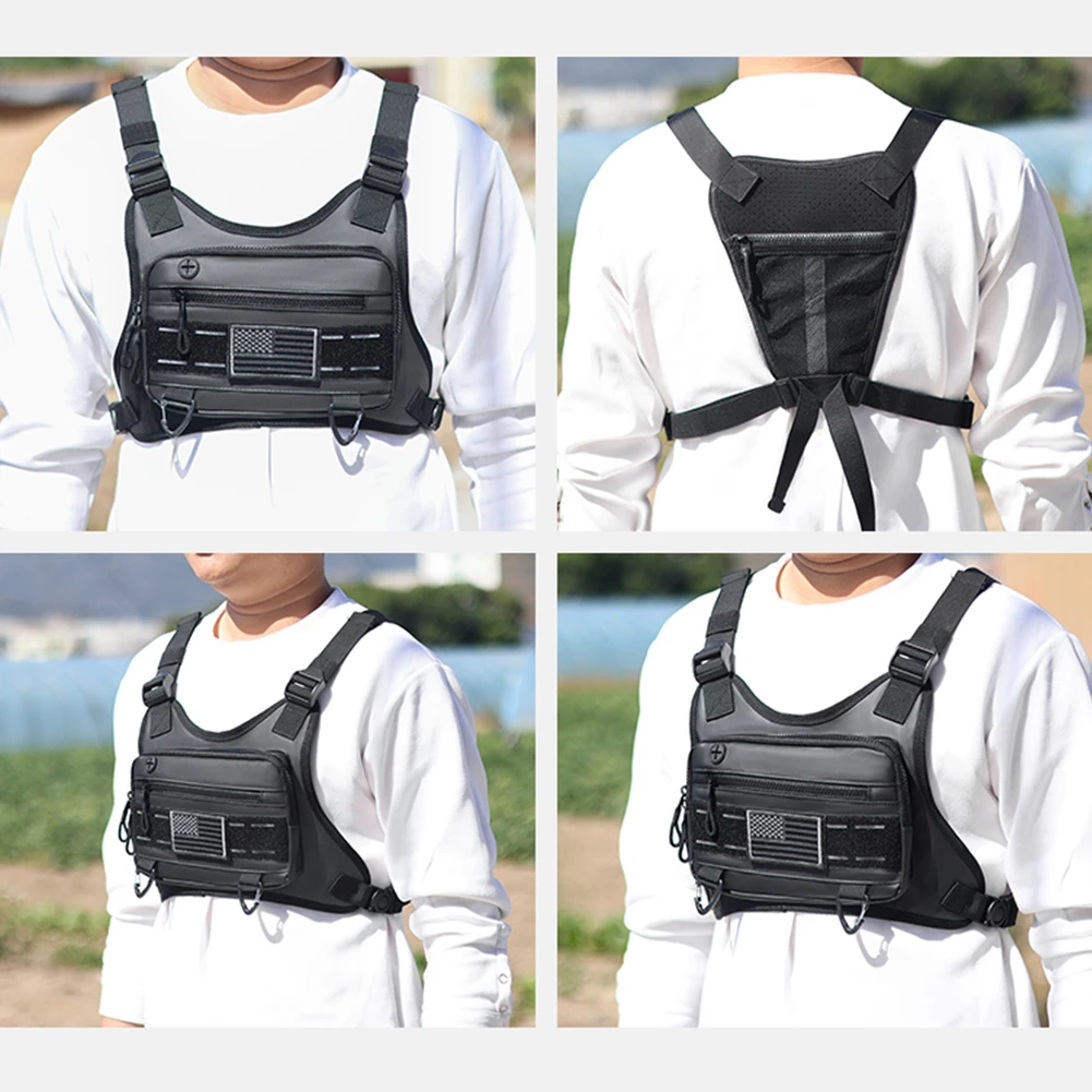 Unisex Sports Chest Bag with Adjustable Straps Tactical Shoulder Backpack Large Capacity Outdoor Cycling Climbing Bag