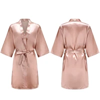 Robes courtes et soyeuses pour femmes, en Satin, pour demoiselle d'honneur, fête de mariée, vêtements de nuit 5