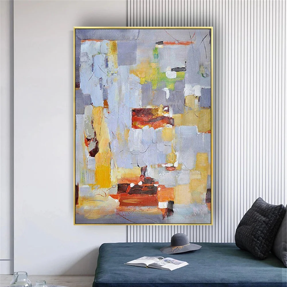 

Hand-Painted Different Colors Canvas Art Poster Abstract Oil Paintings Modern Hotel Wall Pictures Acrylic Drawing Decor Home