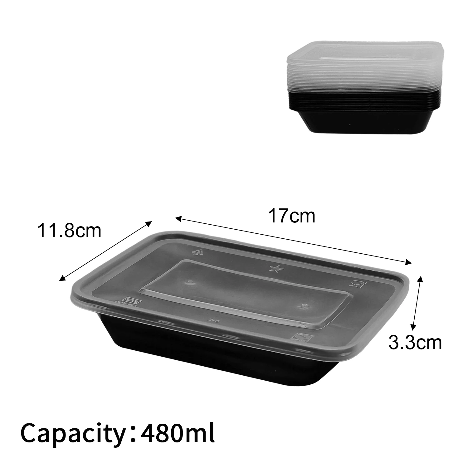 10/20x Food Packing Boxes Disposable Meal Storage Lunch Containers for Fridge Camping Picnic BBQ Party Rectangular Bento Boxes