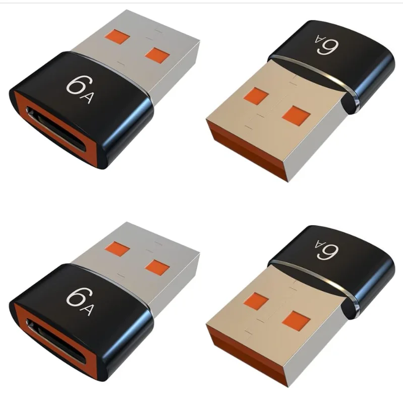 Dual USB C to USB Adapter Set - Type C Male to USB Female Converter for Data Transfer and Charging