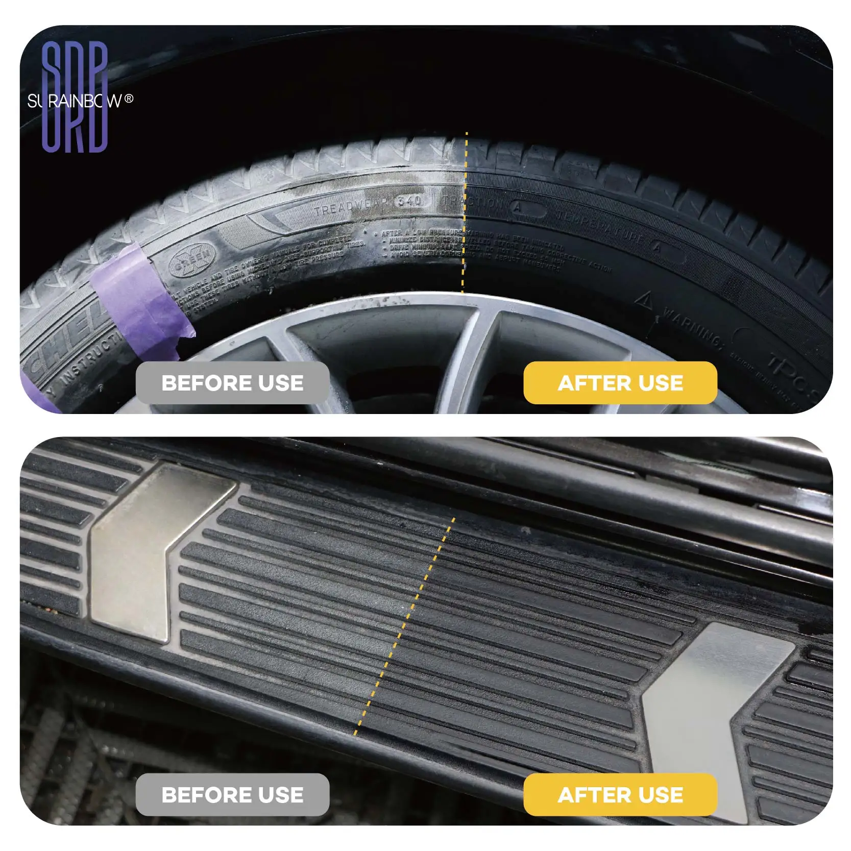 Tire Cleaner-Deep Clean Easily Removes Tire Dirt, Oil, Grime and more Safe for All Tires For Cars, Trucks, Motorcycles