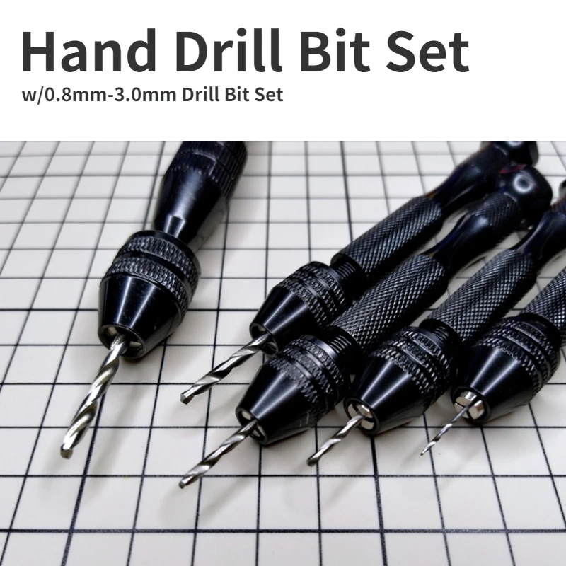 100Shiki LA-002 Hand Drill W/0.8-3.0mm Drill Bit Set Plastic Model Drilling Tools for Model Making Tools Handmade Working DIY