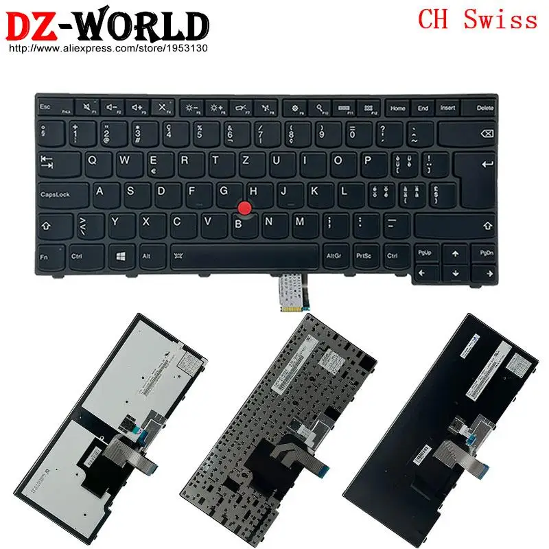 Teclado Suíço ch para Lenovo Thinkpad T460 T450 T440 s L440 L450 L460 L470 E431 E440 Laptop 04y2753 04y0851 01en535 01ax337