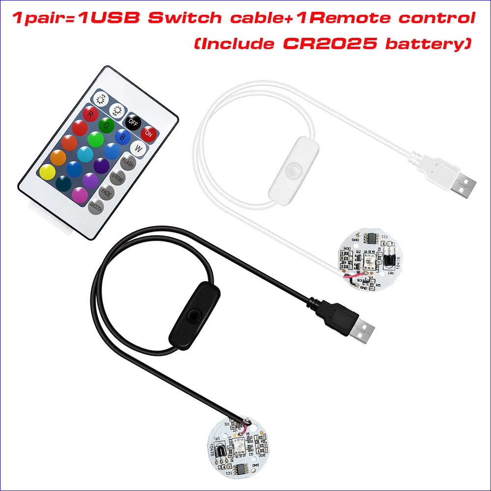 1Pair DC5V USB Power Input Colorful gradient LED RGB Light Board with ...