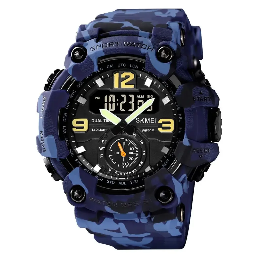 Enhanced Military LED Display Waterproof Quartz Wristwatch for Men - Sporty Shockproof Design