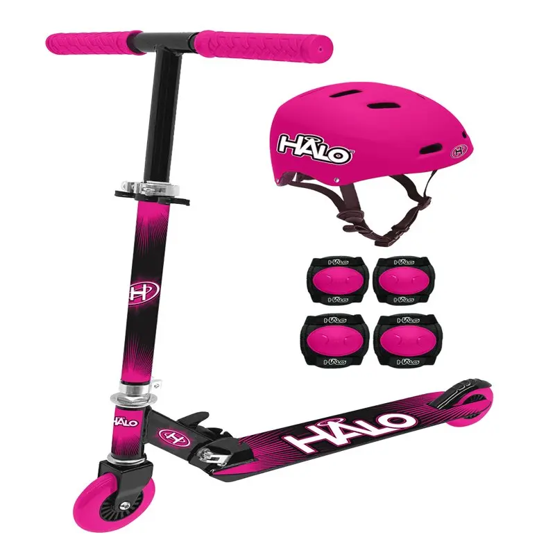 

Rise Above 6 piece Scooter Combo - Pink - Including 1 Premium Inline Scooter, 1 Size Adjustable Multi-Sport Helmet, 2 Elbow Pads